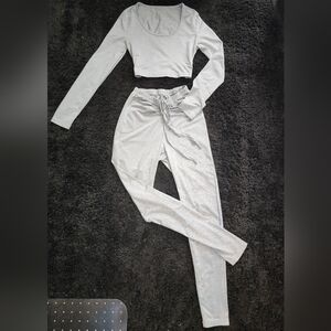 Light Gray Longsleeve With Leggings Coord